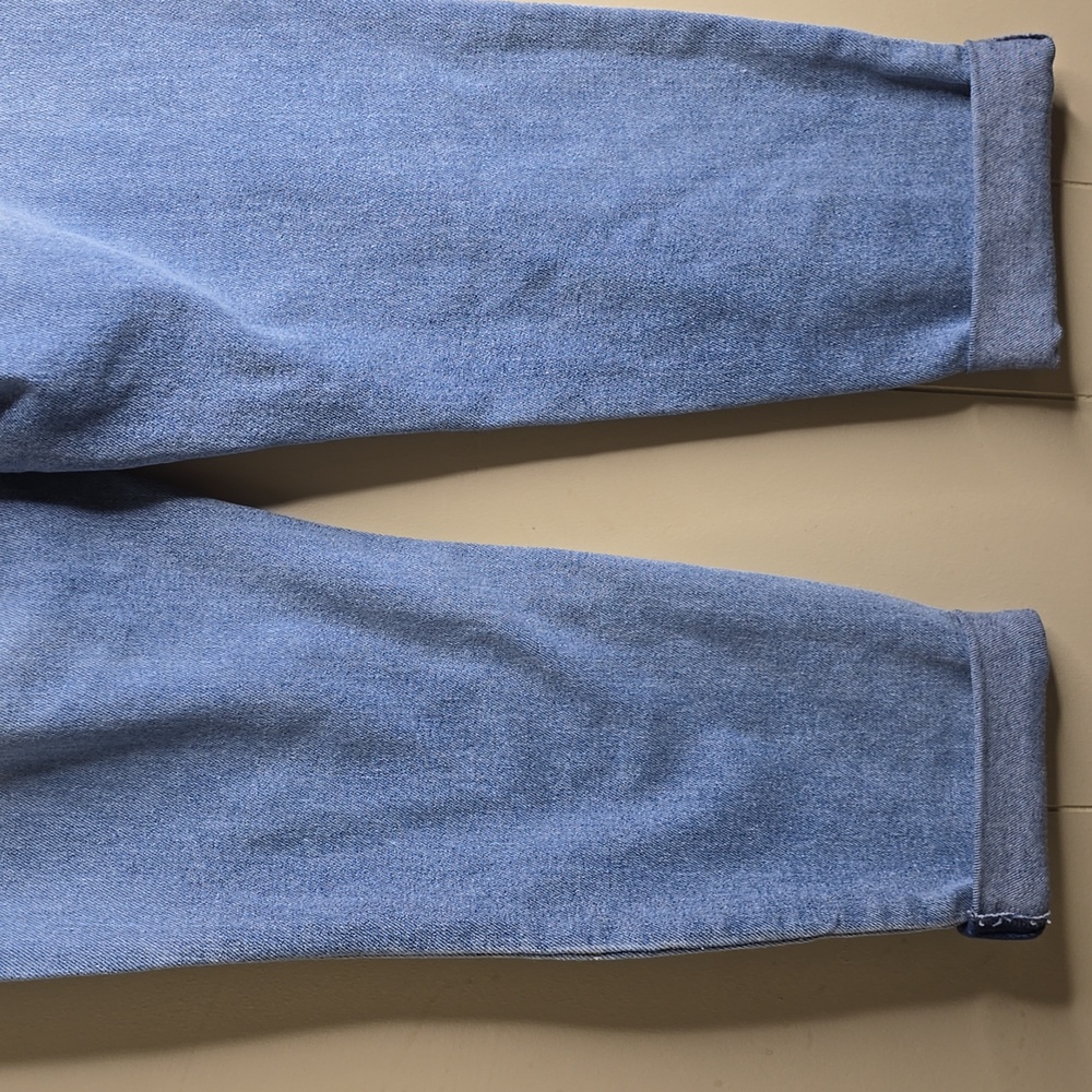 Women's Distressed Blue Weekend Crop Jeans 4/27 Vintage America - Picture 9 of 10